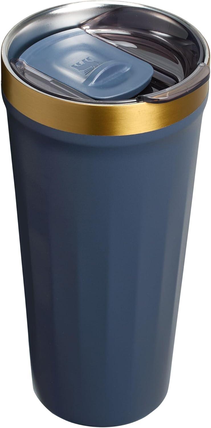 imageSTANLEY Everyday Tumbler 16 oz Press Fit Drink Through Lid Beverage Coffee and Cocktail Cup Insulated Stainless Steel Wine Glass BPAFree Twilight Gold PVDTwilight Gold