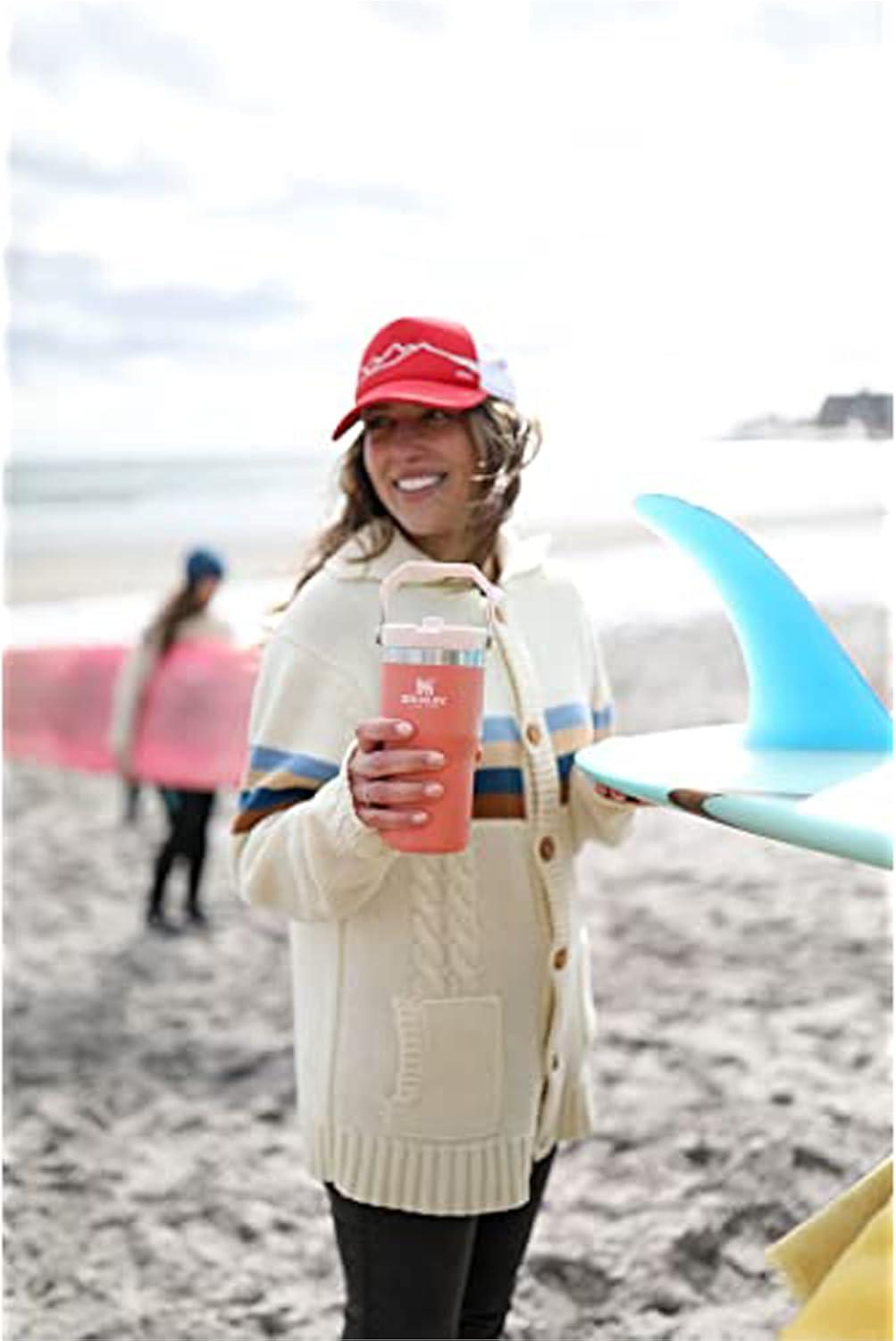 imageSTANLEY IceFlow 20 Flip Straw Tumbler with Handle 30 oz Twist On Lid and Flip Up Straw Leak Resistant Water Bottle Insulated Stainless Steel BPAFree HydrangeaGrapefruit