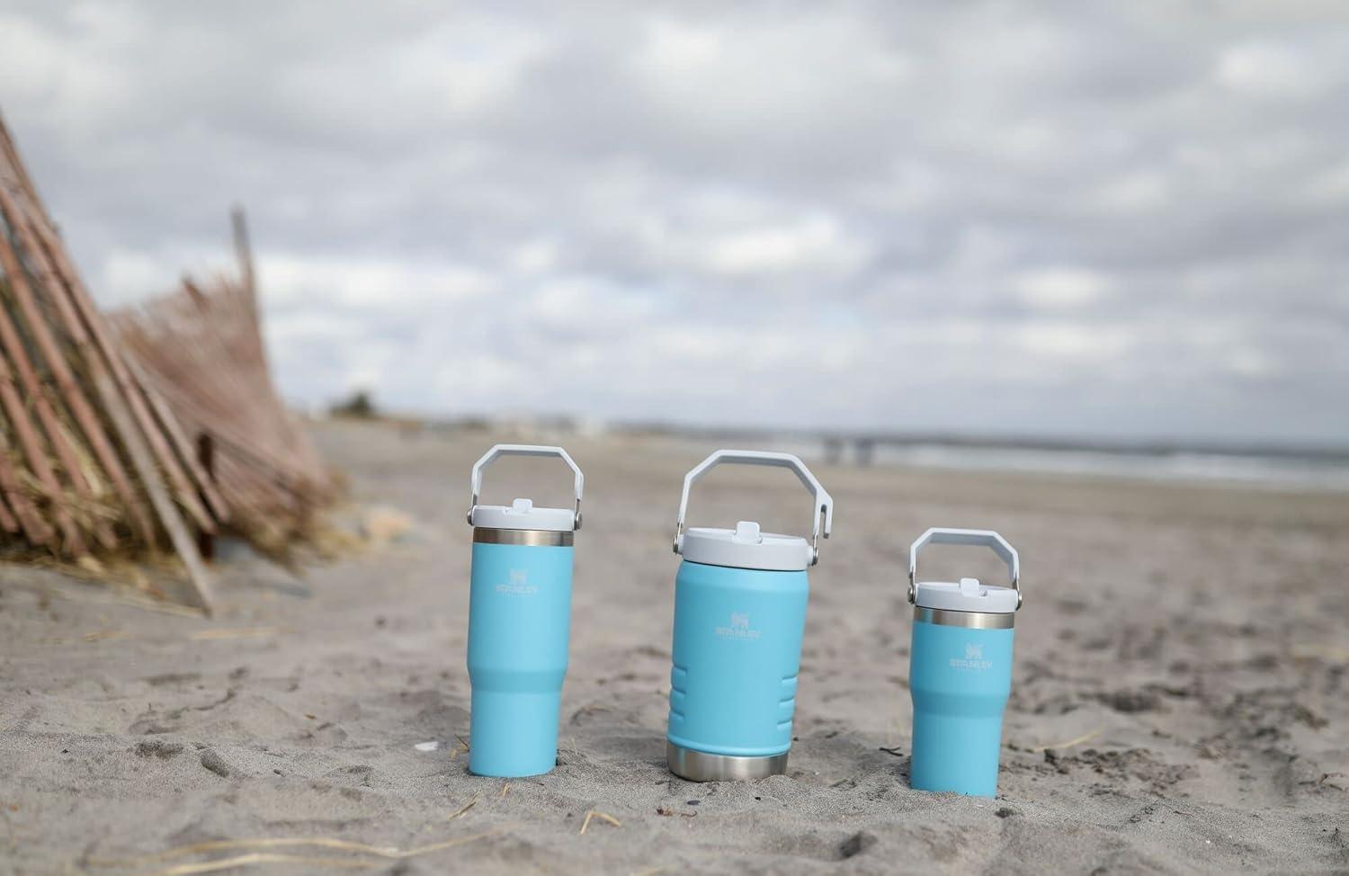 imageSTANLEY IceFlow 20 Flip Straw Tumbler with Handle 30 oz Twist On Lid and Flip Up Straw Leak Resistant Water Bottle Insulated Stainless Steel BPAFree HydrangeaPool