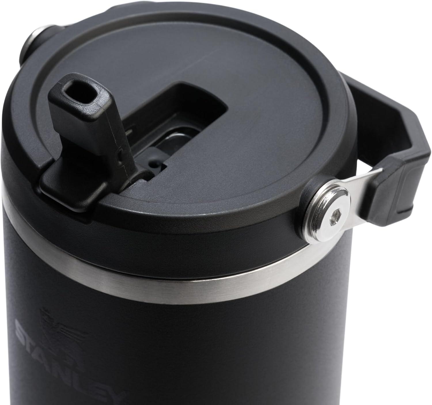 imageSTANLEY IceFlow 20 Flip Straw Tumbler with Handle 30 oz Twist On Lid and Flip Up Straw Leak Resistant Water Bottle Insulated Stainless Steel BPAFree HydrangeaBlack 20