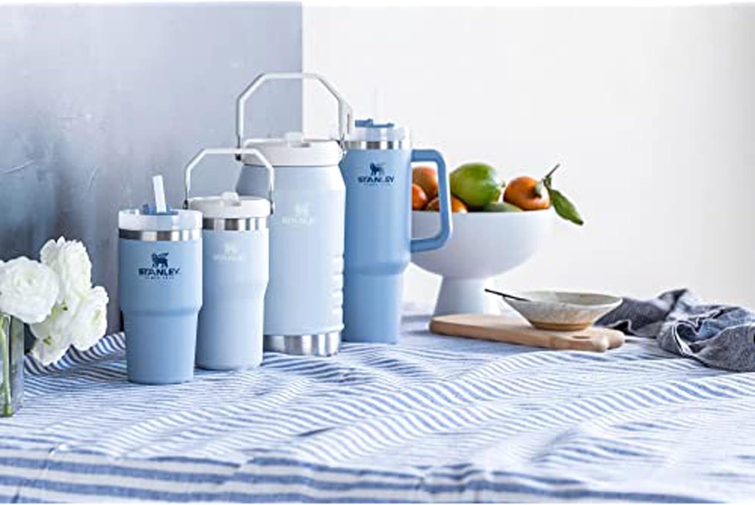 imageSTANLEY IceFlow 20 Flip Straw Tumbler with Handle 30 oz Twist On Lid and Flip Up Straw Leak Resistant Water Bottle Insulated Stainless Steel BPAFree HydrangeaCloud