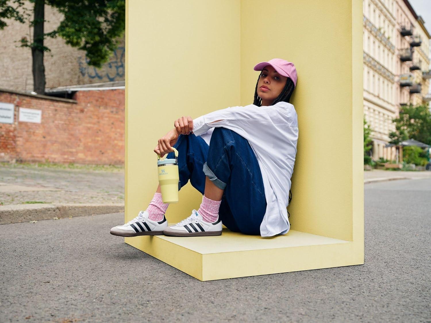 imageSTANLEY IceFlow 20 Flip Straw Tumbler with Handle 30 oz Twist On Lid and Flip Up Straw Leak Resistant Water Bottle Insulated Stainless Steel BPAFree HydrangeaBlack 20