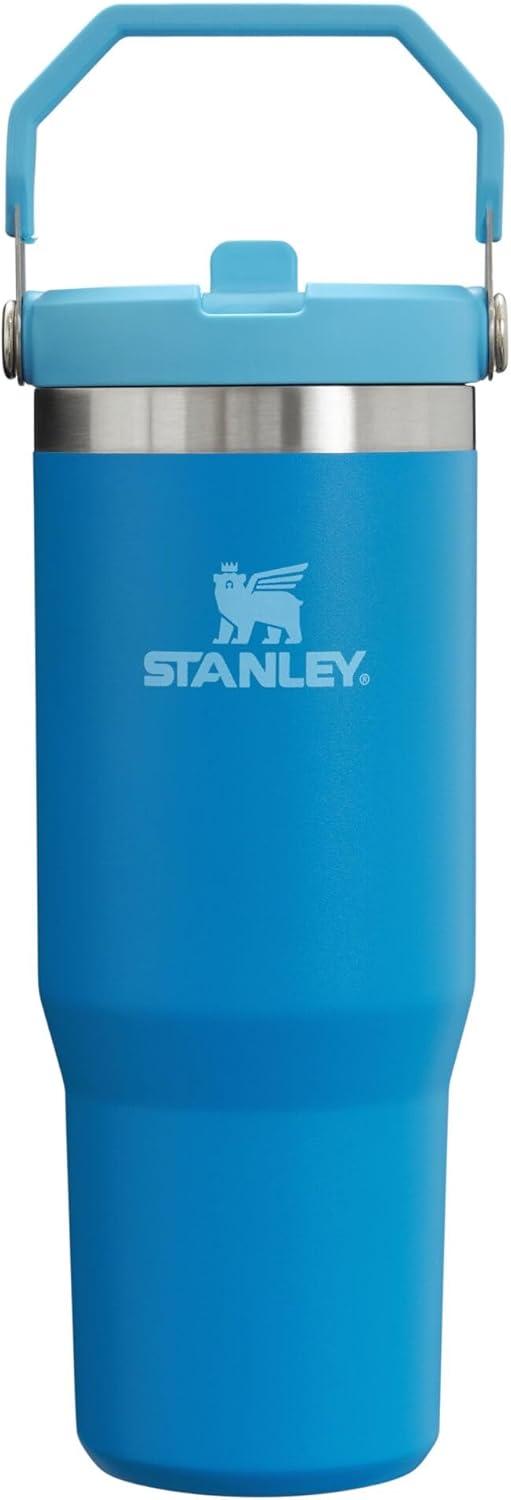 imageSTANLEY IceFlow 20 Flip Straw Tumbler with Handle 30 oz Twist On Lid and Flip Up Straw Leak Resistant Water Bottle Insulated Stainless Steel BPAFree HydrangeaAzure