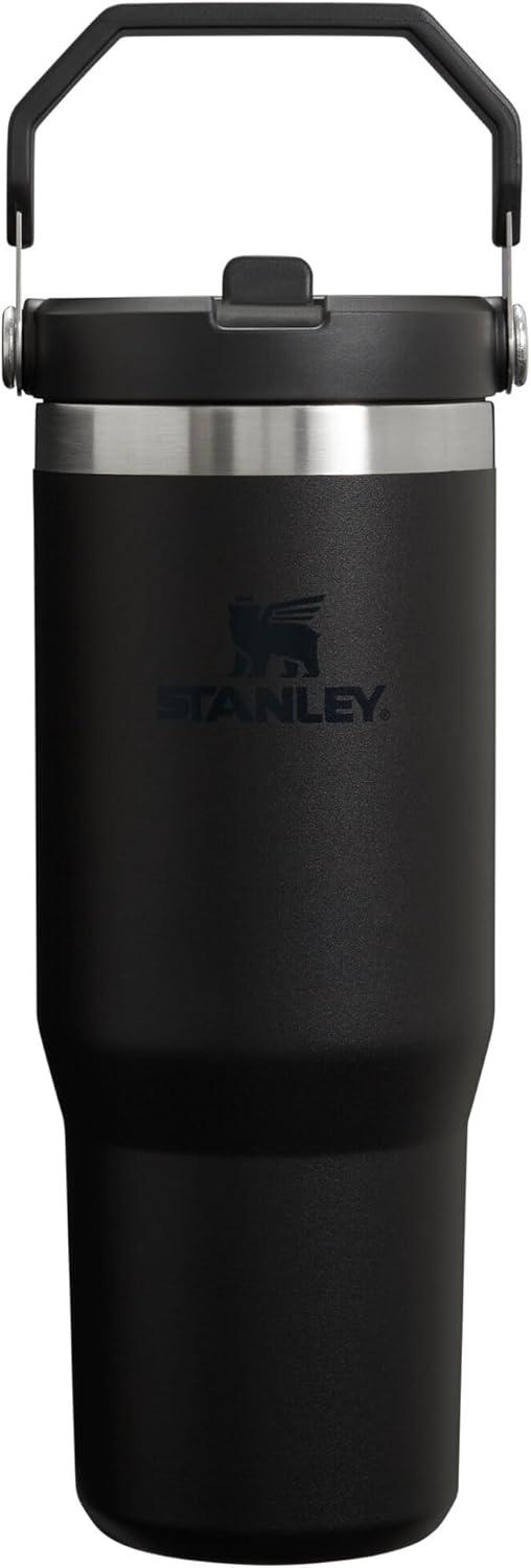 imageSTANLEY IceFlow 20 Flip Straw Tumbler with Handle 30 oz Twist On Lid and Flip Up Straw Leak Resistant Water Bottle Insulated Stainless Steel BPAFree HydrangeaBlack 20