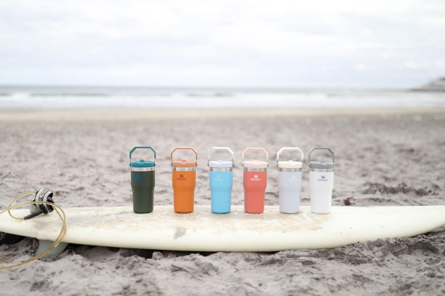 imageSTANLEY IceFlow 20 Flip Straw Tumbler with Handle 30 oz Twist On Lid and Flip Up Straw Leak Resistant Water Bottle Insulated Stainless Steel BPAFree HydrangeaPool