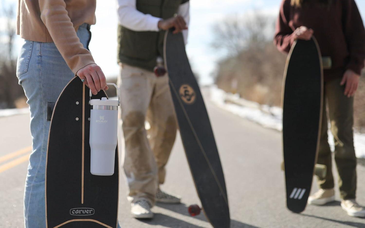 imageSTANLEY IceFlow 20 Flip Straw Tumbler with Handle 30 oz Twist On Lid and Flip Up Straw Leak Resistant Water Bottle Insulated Stainless Steel BPAFree HydrangeaCloud