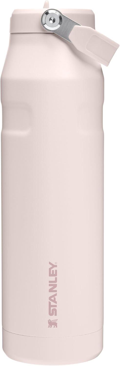 imageSTANLEY IceFlow Flip Straw 20 Water Bottle 24 OZ BuiltIn Straw with Larger Opening Lightweight ampamp LeakResistant Insulated Stainless Steel BPAFree Black 20Rose Quartz