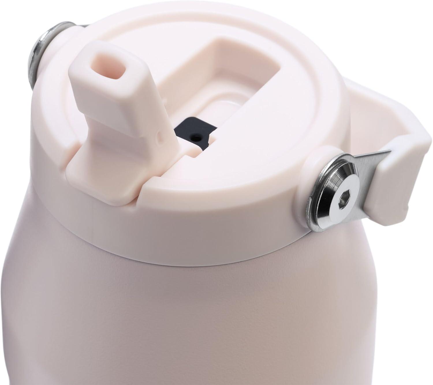 imageSTANLEY IceFlow Flip Straw 20 Water Bottle 24 OZ BuiltIn Straw with Larger Opening Lightweight ampamp LeakResistant Insulated Stainless Steel BPAFree Black 20Rose Quartz