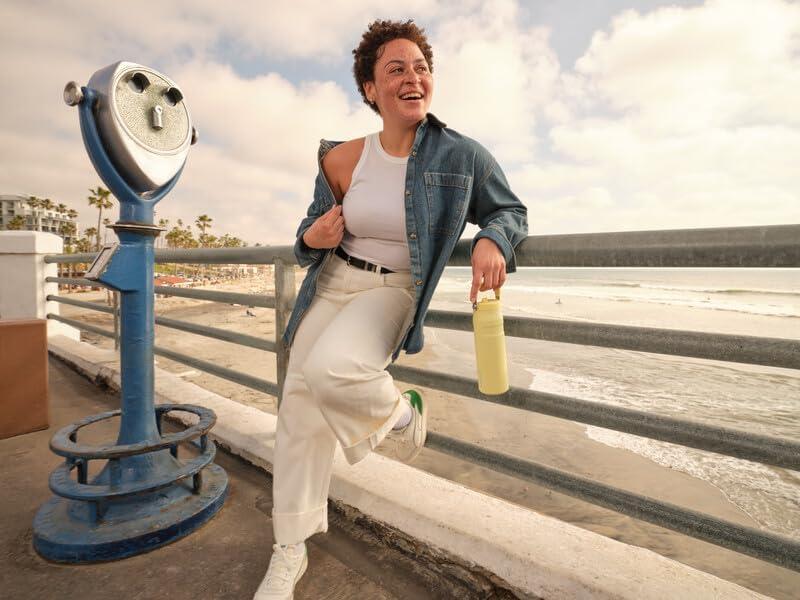 imageSTANLEY IceFlow Flip Straw 20 Water Bottle 24 OZ BuiltIn Straw with Larger Opening Lightweight ampamp LeakResistant Insulated Stainless Steel BPAFree Black 20Rose Quartz