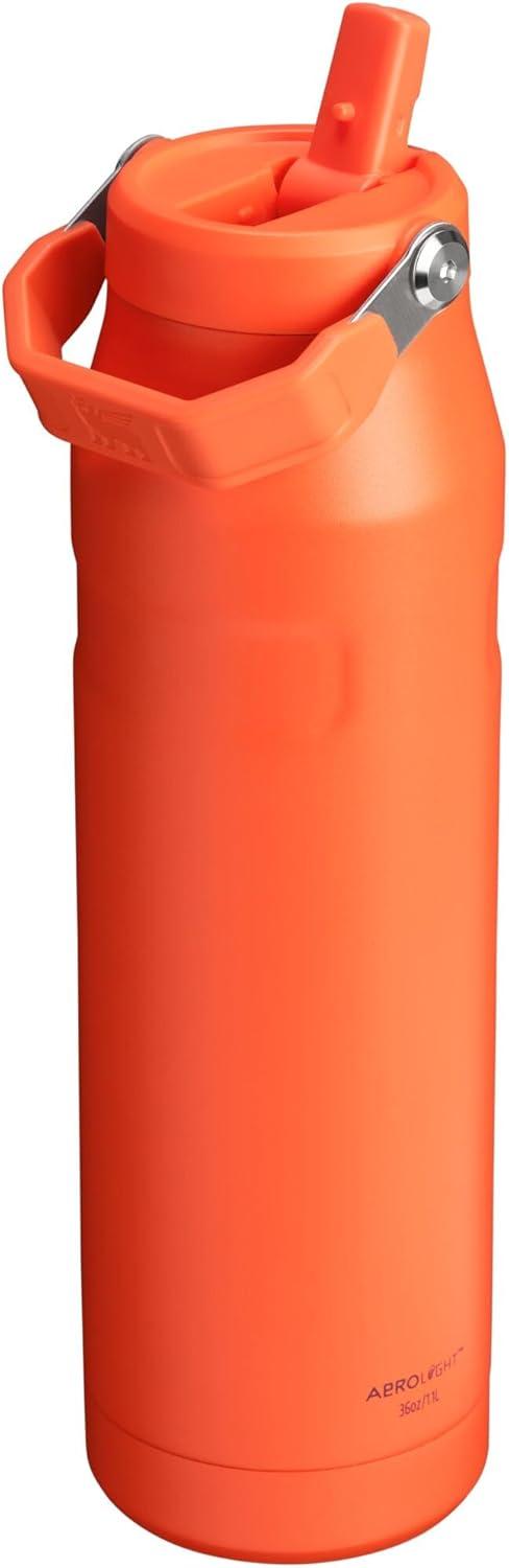imageSTANLEY IceFlow Flip Straw 20 Water Bottle 24 OZ BuiltIn Straw with Larger Opening Lightweight ampamp LeakResistant Insulated Stainless Steel BPAFree Black 20Tigerlily Plum