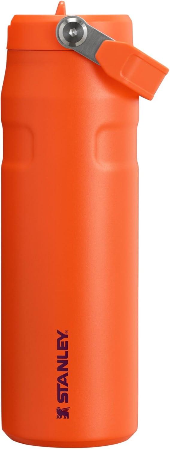 imageSTANLEY IceFlow Flip Straw 20 Water Bottle 24 OZ BuiltIn Straw with Larger Opening Lightweight ampamp LeakResistant Insulated Stainless Steel BPAFree Black 20Tigerlily Plum