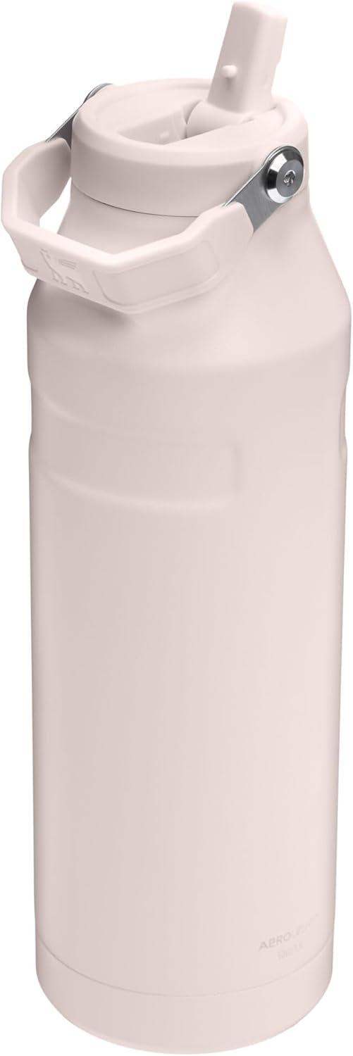 imageSTANLEY IceFlow Flip Straw 20 Water Bottle 24 OZ BuiltIn Straw with Larger Opening Lightweight ampamp LeakResistant Insulated Stainless Steel BPAFree Black 20Rose Quartz