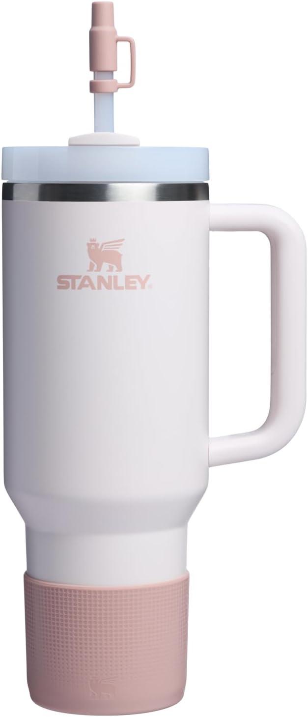 imageSTANLEY Quencher Boot and Straw Cover Cap AntiSlip Silicone Protector for Tumbler with Handle Accessory Set for Stainless Steel Drinking Cup BPAFreePink Dusk