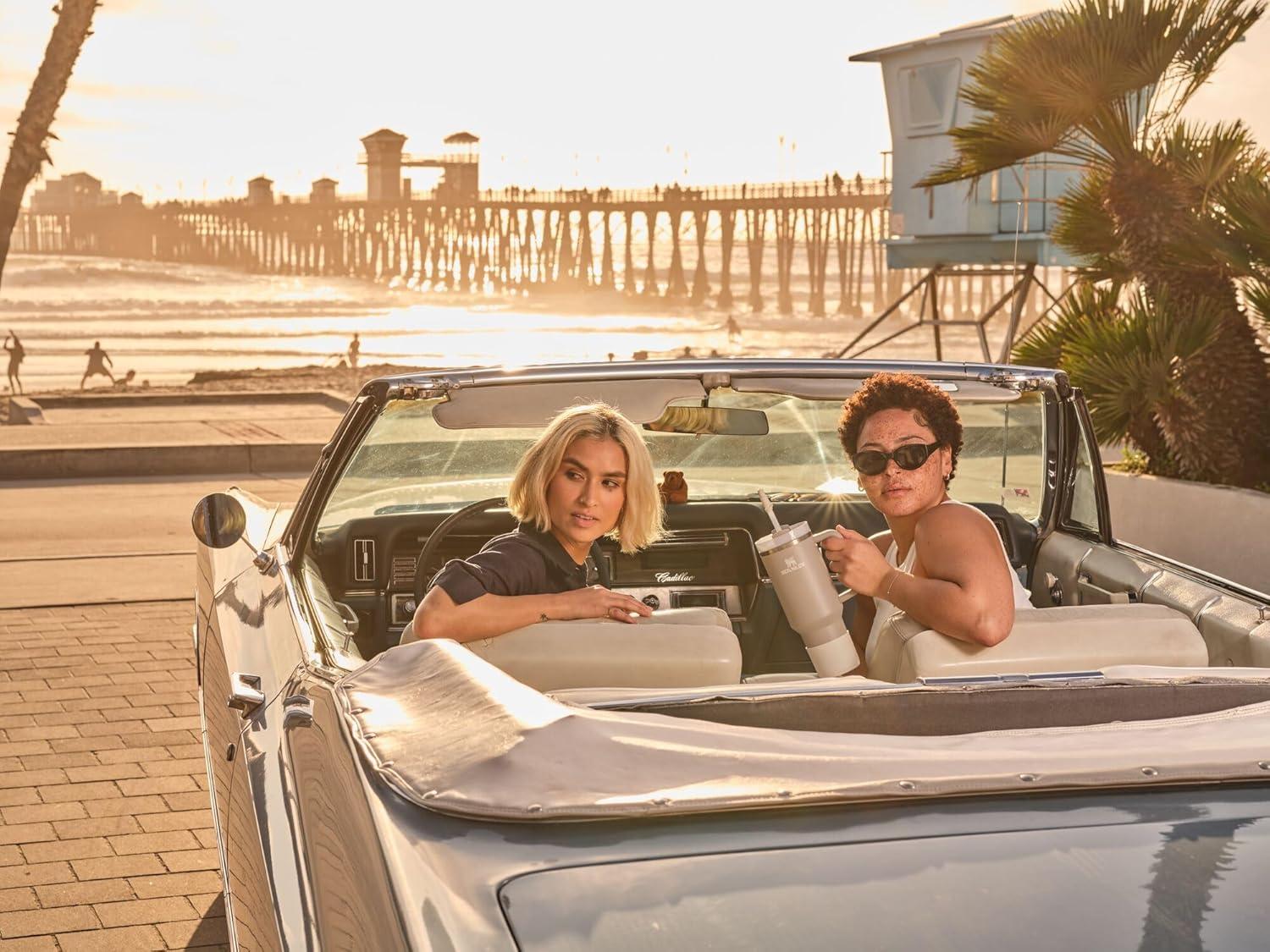 imageSTANLEY Quencher Boot and Straw Cover Cap AntiSlip Silicone Protector for Tumbler with Handle Accessory Set for Stainless Steel Drinking Cup BPAFreeSand