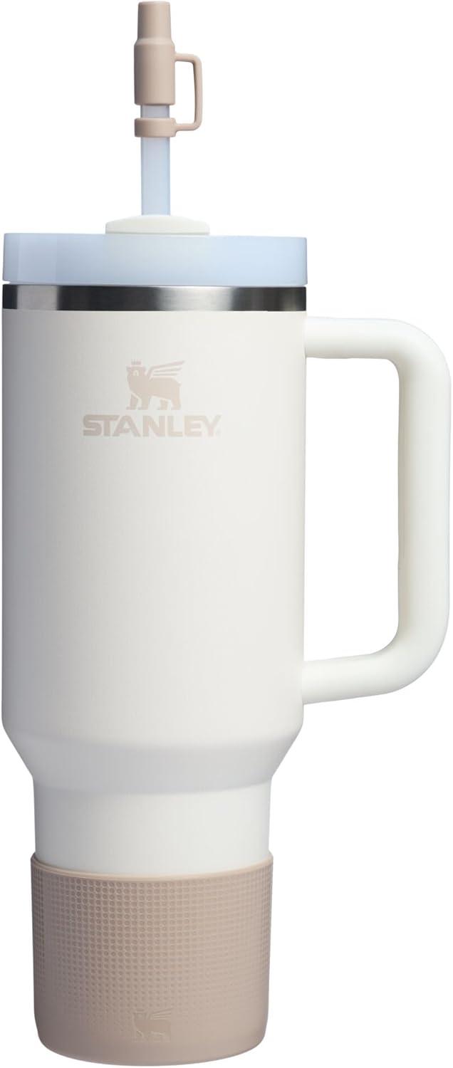 imageSTANLEY Quencher Boot and Straw Cover Cap AntiSlip Silicone Protector for Tumbler with Handle Accessory Set for Stainless Steel Drinking Cup BPAFreeSand