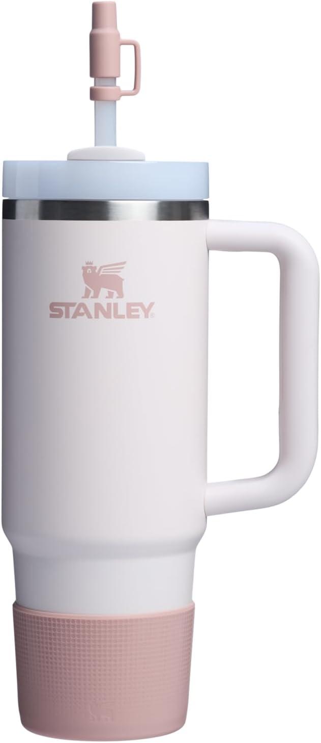 imageSTANLEY Quencher Boot and Straw Cover Cap AntiSlip Silicone Protector for Tumbler with Handle Accessory Set for Stainless Steel Drinking Cup BPAFreePink Dusk