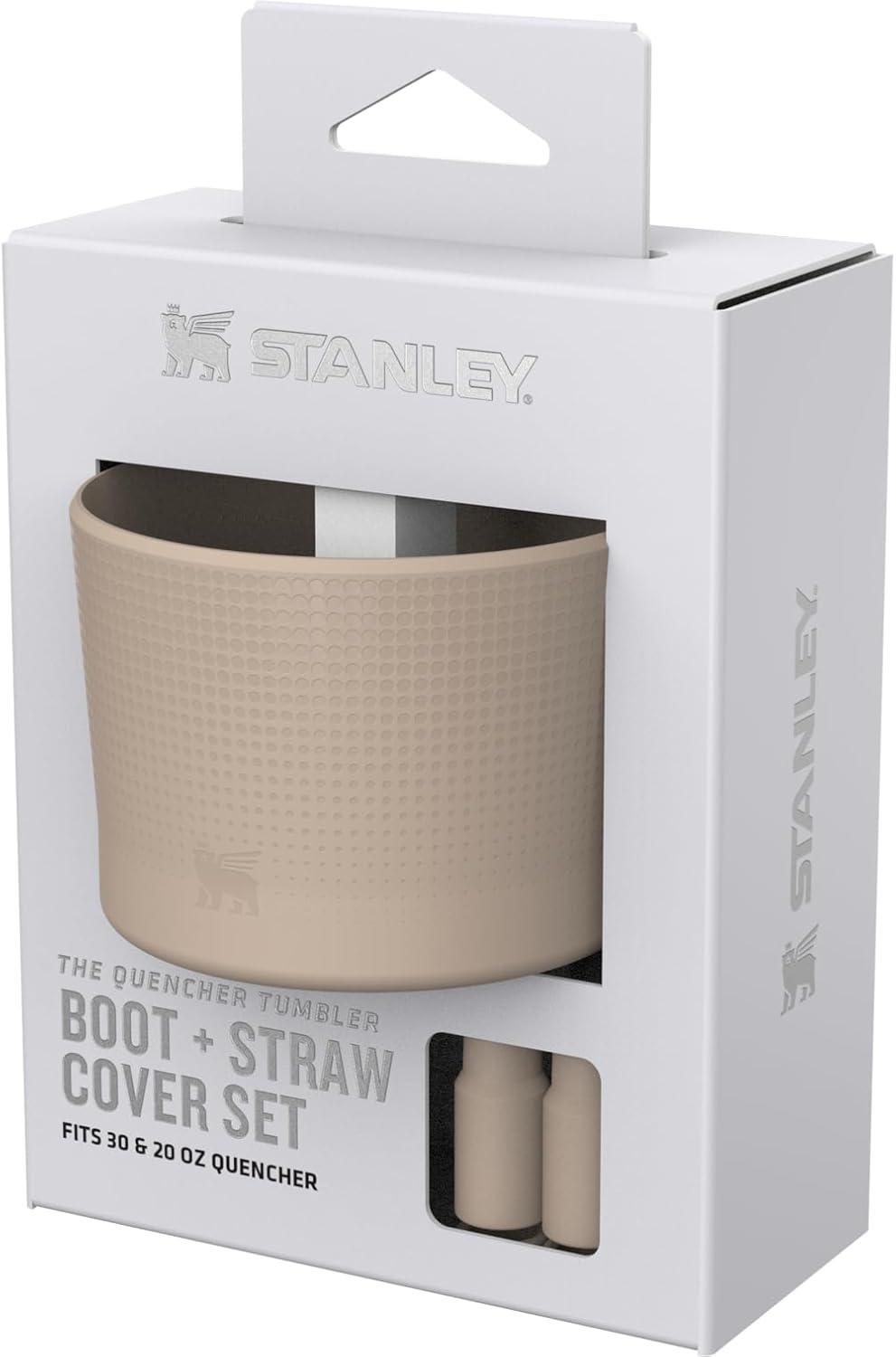 imageSTANLEY Quencher Boot and Straw Cover Cap AntiSlip Silicone Protector for Tumbler with Handle Accessory Set for Stainless Steel Drinking Cup BPAFreeSand