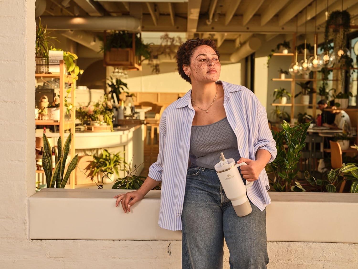 imageSTANLEY Quencher Boot and Straw Cover Cap AntiSlip Silicone Protector for Tumbler with Handle Accessory Set for Stainless Steel Drinking Cup BPAFreeMist