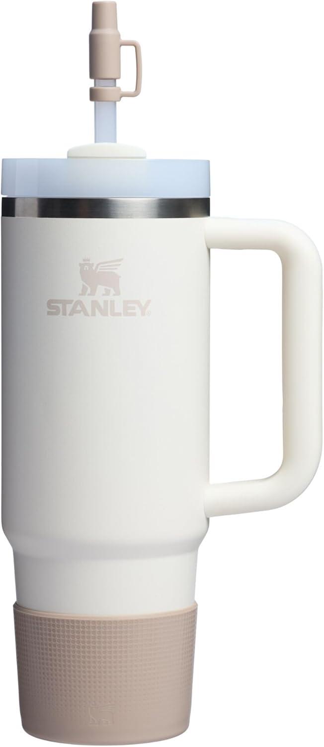 imageSTANLEY Quencher Boot and Straw Cover Cap AntiSlip Silicone Protector for Tumbler with Handle Accessory Set for Stainless Steel Drinking Cup BPAFreeSand