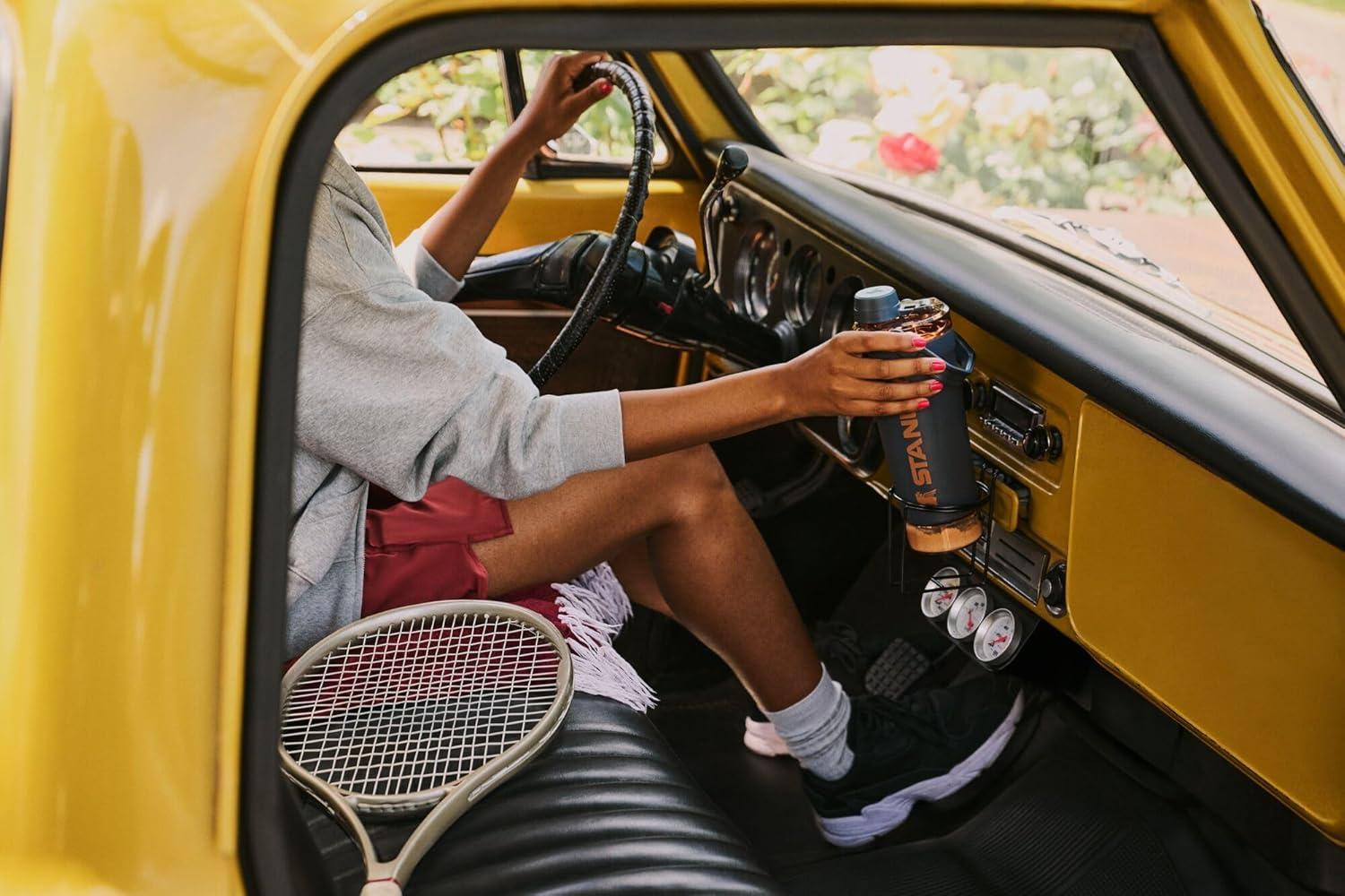 imageStanley Activate Shaker Bottle 20 oz Leakproof Insulated Stainless Steel Shaker Cup Base Storage and Twist On Fast Flow Lid Protein Shakes and Pre Workout Powder BPAFree TwilightTwilight