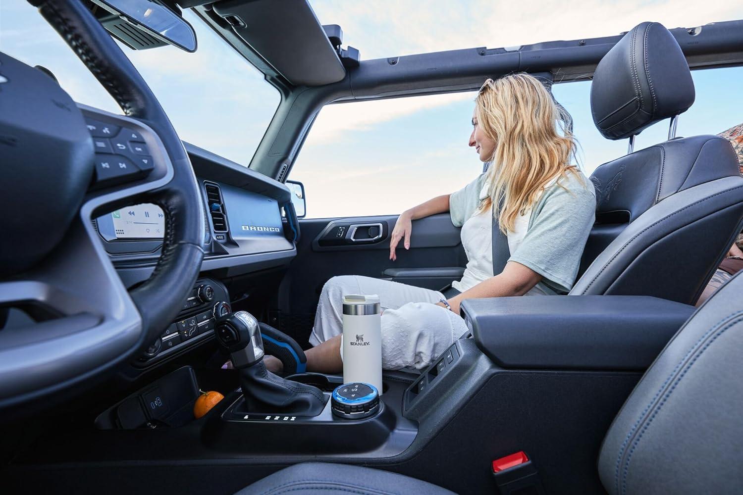 imageStanley AeroLight Transit Bottle 20 oz Locking Drink Through Lid Leak Resistant Water Bottle or Coffee Travel Mug Lightweight Insulated Stainless Steel BPAFree Rose QuartzCream Glimmer