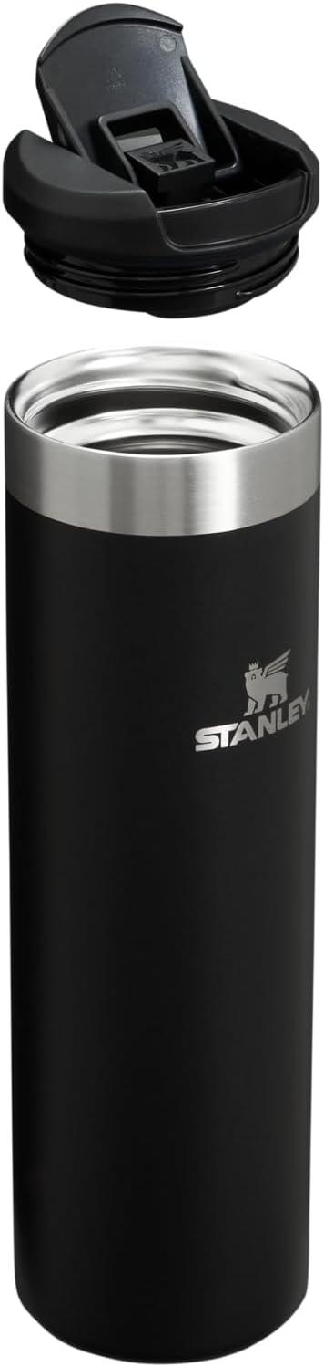 imageStanley AeroLight Transit Bottle 20 oz Locking Drink Through Lid Leak Resistant Water Bottle or Coffee Travel Mug Lightweight Insulated Stainless Steel BPAFree Rose QuartzBlack