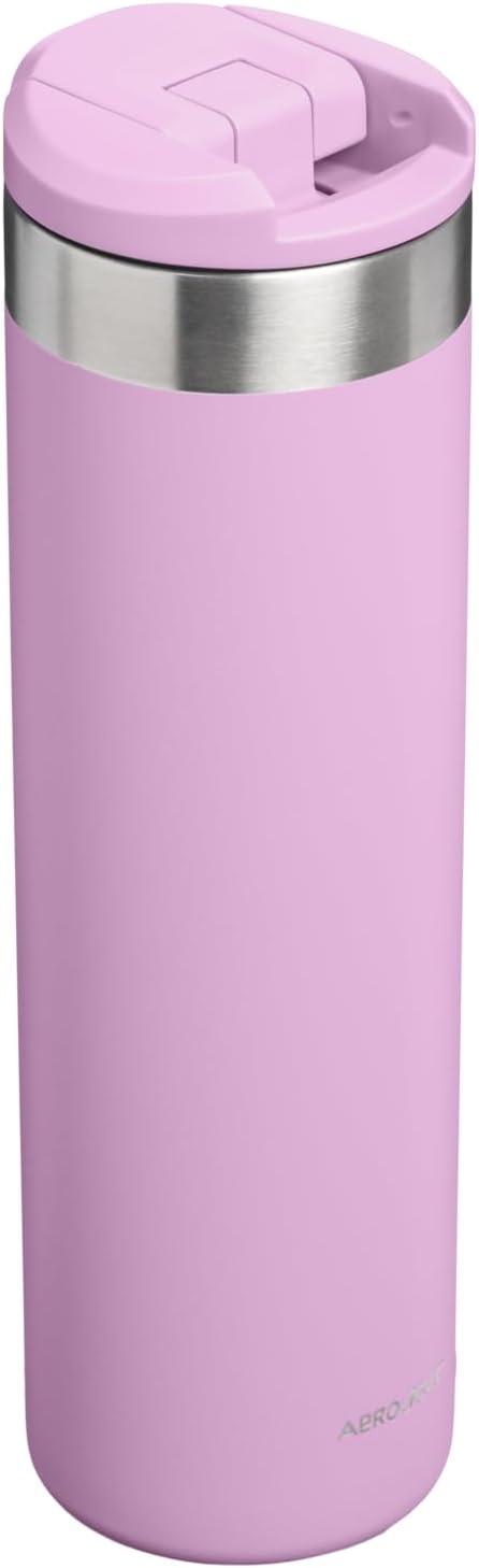 imageStanley AeroLight Transit Bottle 20 oz Locking Drink Through Lid Leak Resistant Water Bottle or Coffee Travel Mug Lightweight Insulated Stainless Steel BPAFree Rose QuartzLilac