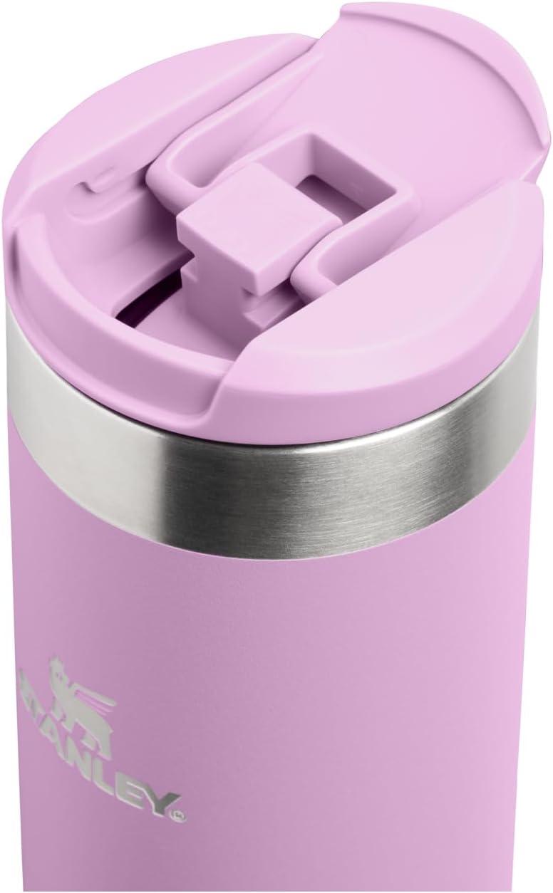 imageStanley AeroLight Transit Bottle 20 oz Locking Drink Through Lid Leak Resistant Water Bottle or Coffee Travel Mug Lightweight Insulated Stainless Steel BPAFree Rose QuartzLilac