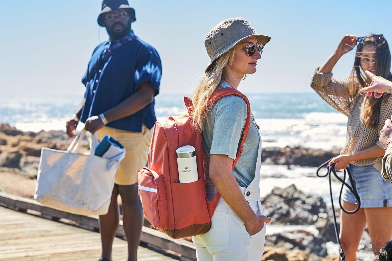 imageStanley AeroLight Transit Bottle 20 oz Locking Drink Through Lid Leak Resistant Water Bottle or Coffee Travel Mug Lightweight Insulated Stainless Steel BPAFree Rose QuartzCream Glimmer