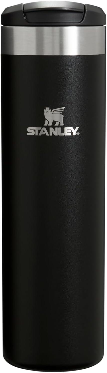 imageStanley AeroLight Transit Bottle 20 oz Locking Drink Through Lid Leak Resistant Water Bottle or Coffee Travel Mug Lightweight Insulated Stainless Steel BPAFree Rose QuartzBlack