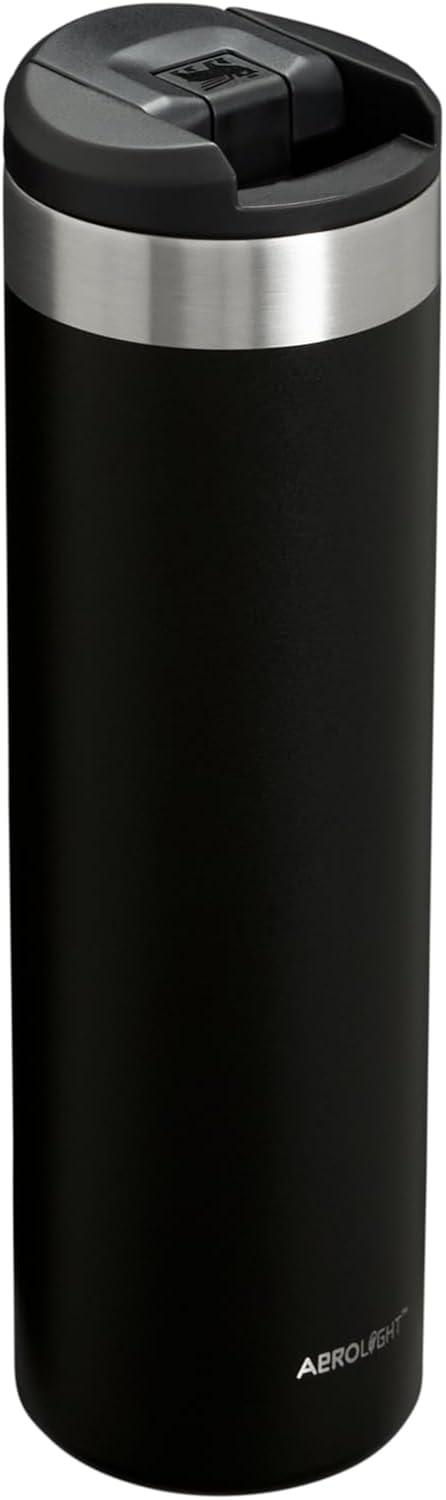 imageStanley AeroLight Transit Bottle 20 oz Locking Drink Through Lid Leak Resistant Water Bottle or Coffee Travel Mug Lightweight Insulated Stainless Steel BPAFree Rose QuartzBlack