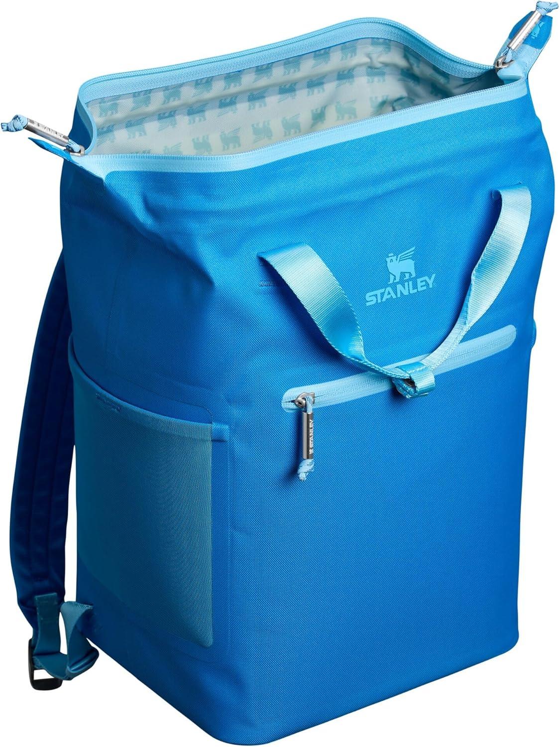 imageStanley All Day Madeleine Backpack Soft Cooler 20 Can Cooler with Handle and Shoulder Straps Insulated Travel Bag with Zipper BPAFreeAzure