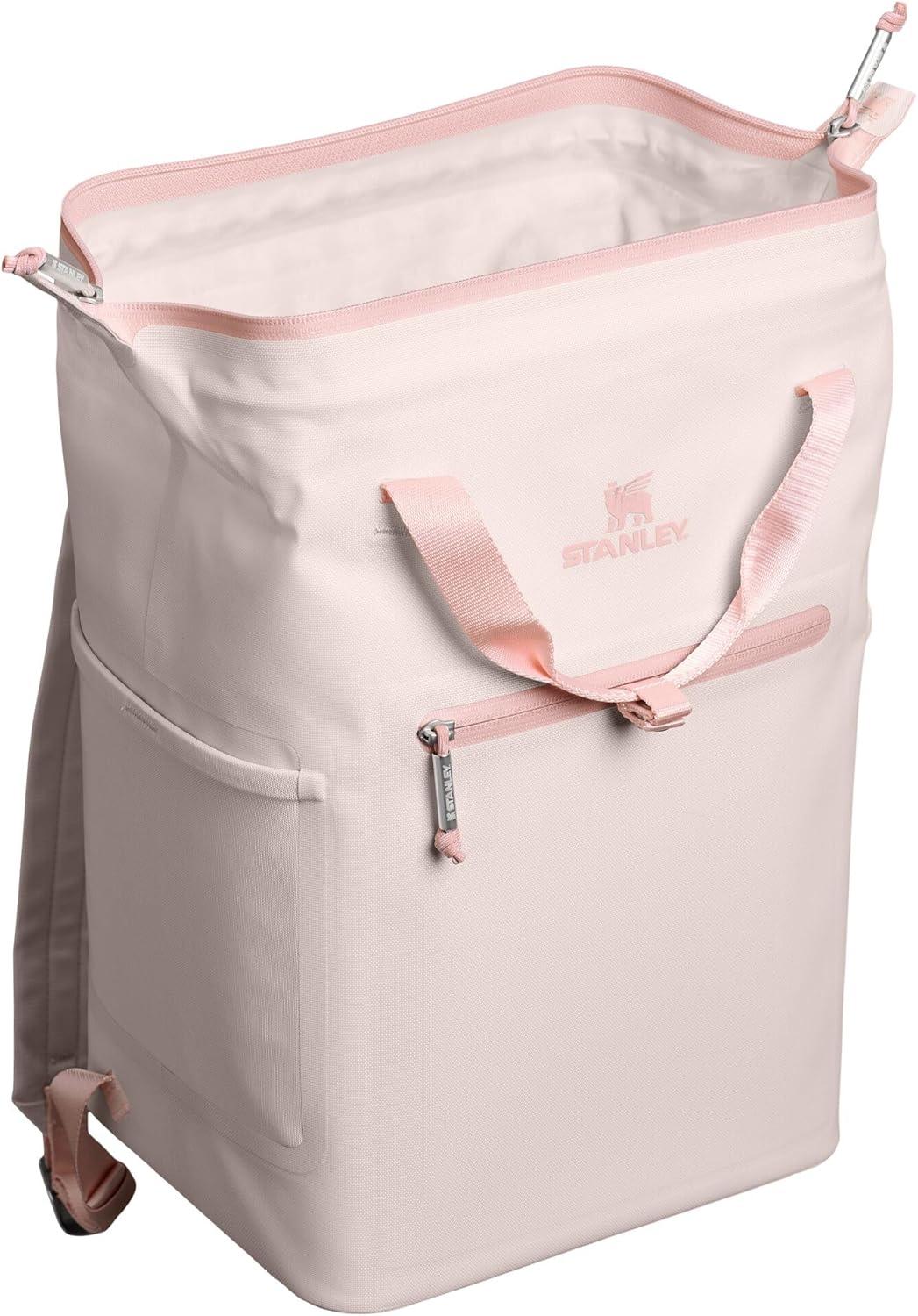 imageStanley All Day Madeleine Backpack Soft Cooler 20 Can Cooler with Handle and Shoulder Straps Insulated Travel Bag with Zipper BPAFreeRose Quartz