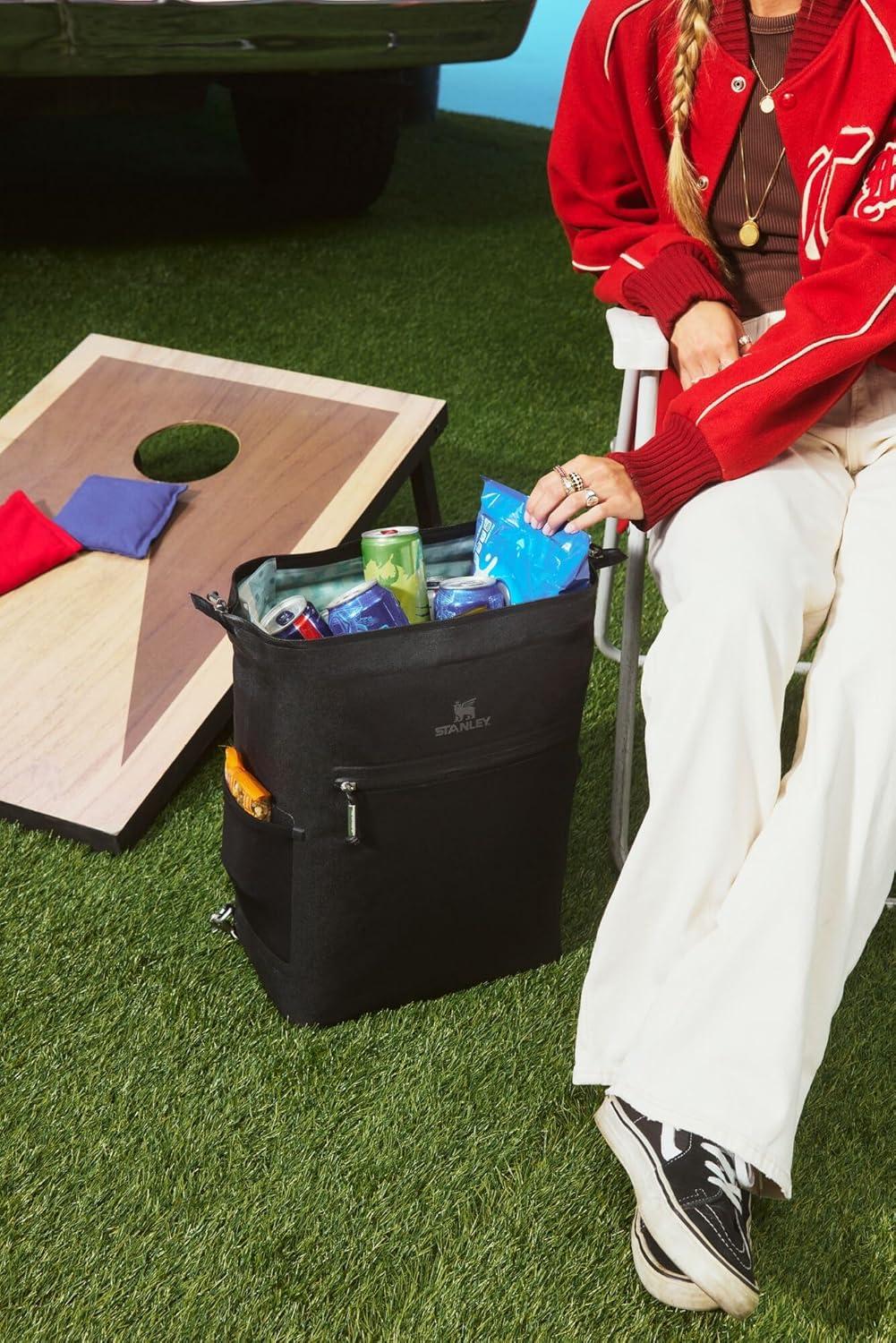 imageStanley All Day Madeleine Backpack Soft Cooler 20 Can Cooler with Handle and Shoulder Straps Insulated Travel Bag with Zipper BPAFreeStone