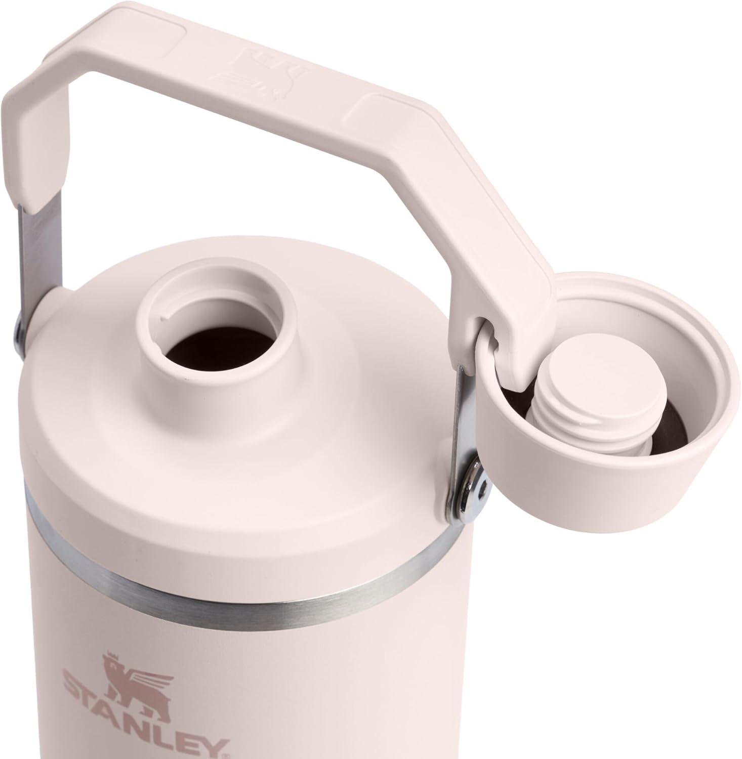 imageStanley IceFlow 20 Fast Flow Tumbler with Handle 40 oz Twist On Angled Spout Lid Leakproof Water Bottle Insulated Stainless Steel BPAFree Black 20Rose Quartz