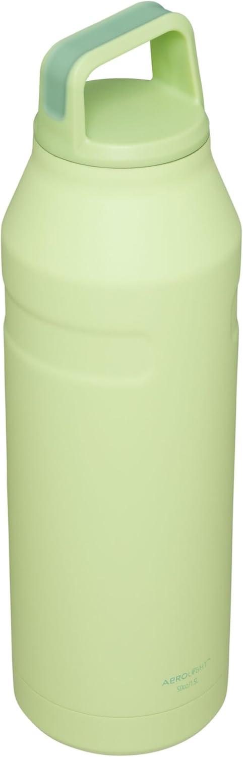 imageStanley IceFlow Cap and Carry Water Bottle Wide Mouth Twist Lid Lightweight ampamp Leakproof for Travel ampamp Sports Insulated Stainless Steel BPAFreeCitron