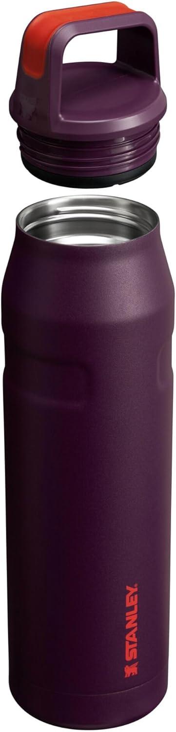imageStanley IceFlow Cap and Carry Water Bottle Wide Mouth Twist Lid Lightweight ampamp Leakproof for Travel ampamp Sports Insulated Stainless Steel BPAFreePlum