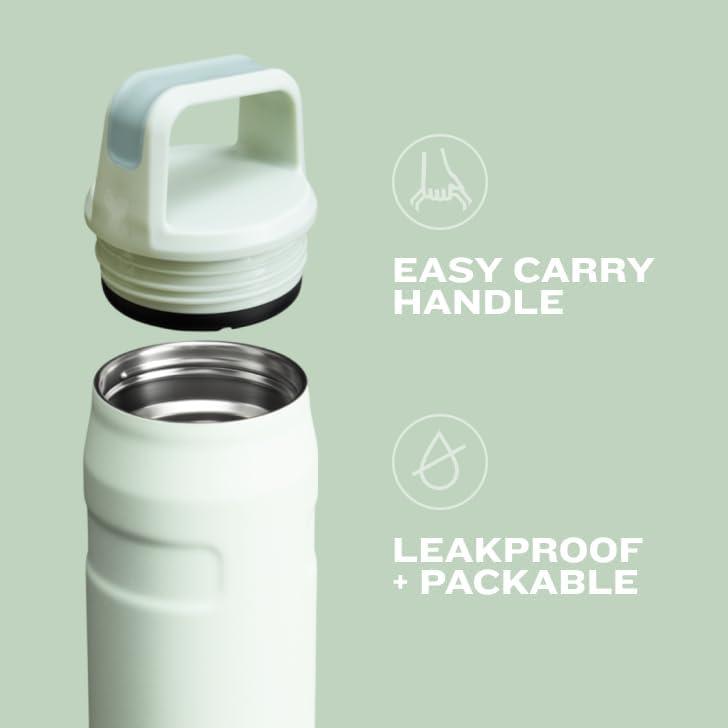 imageStanley IceFlow Cap and Carry Water Bottle Wide Mouth Twist Lid Lightweight ampamp Leakproof for Travel ampamp Sports Insulated Stainless Steel BPAFreeLapis Glimmer