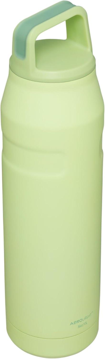 imageStanley IceFlow Cap and Carry Water Bottle Wide Mouth Twist Lid Lightweight ampamp Leakproof for Travel ampamp Sports Insulated Stainless Steel BPAFreeCitron