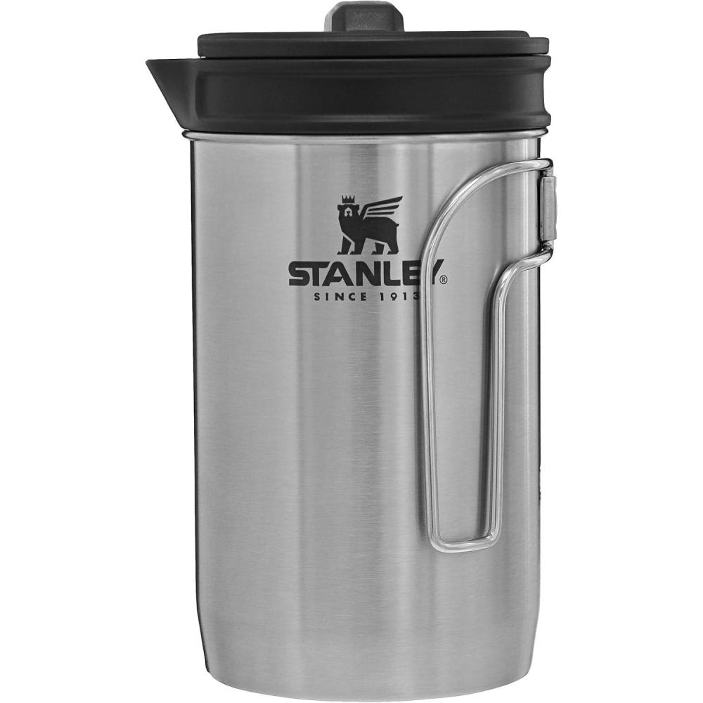 imageSTANLEY All In One French Press Coffee Maker 32 oz 5 Minute Brew 4 Hours Hot Mesh Filter for Coffee Grounds Insulated Stainless Steel French Press BPAFree StainlessStainless Steel