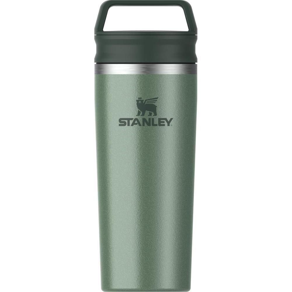 imageSTANLEY Cafe To Go Travel Mug 20 oz  Leakproof TwoPart Drink Through Lid  Tumbler Cup for Coffee Tea and Drinks  Insulated Stainless Steel Coffee Mug  BPAFree  Rose QuartzHammertone Green