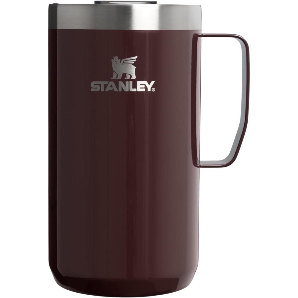 imageSTANLEY Everyday Camp Mug  Drink Through Lid  Cup for Coffee Tea and Drinks  Insulated Stainless Steel Coffee Mug  BPAFreeMahogany Gloss