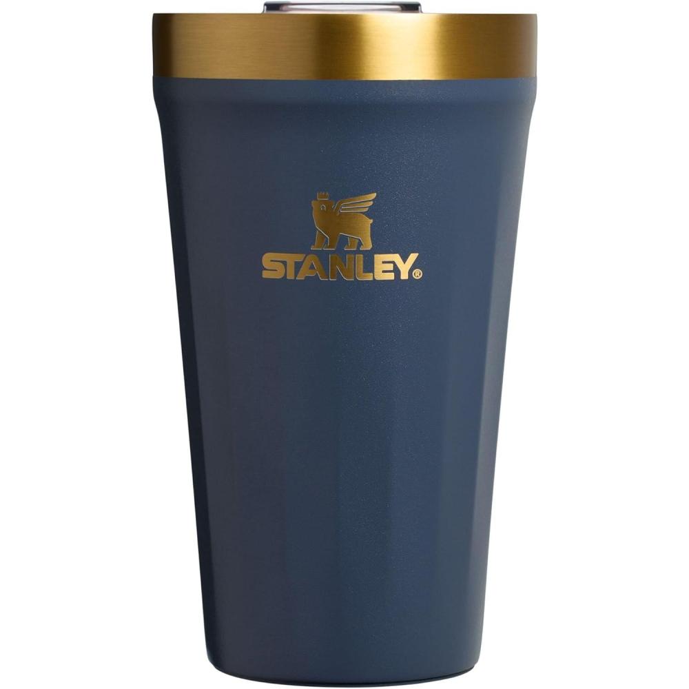imageSTANLEY Everyday Tumbler 16 oz Press Fit Drink Through Lid Beverage Coffee and Cocktail Cup Insulated Stainless Steel Wine Glass BPAFree Twilight Gold PVDTwilight Gold