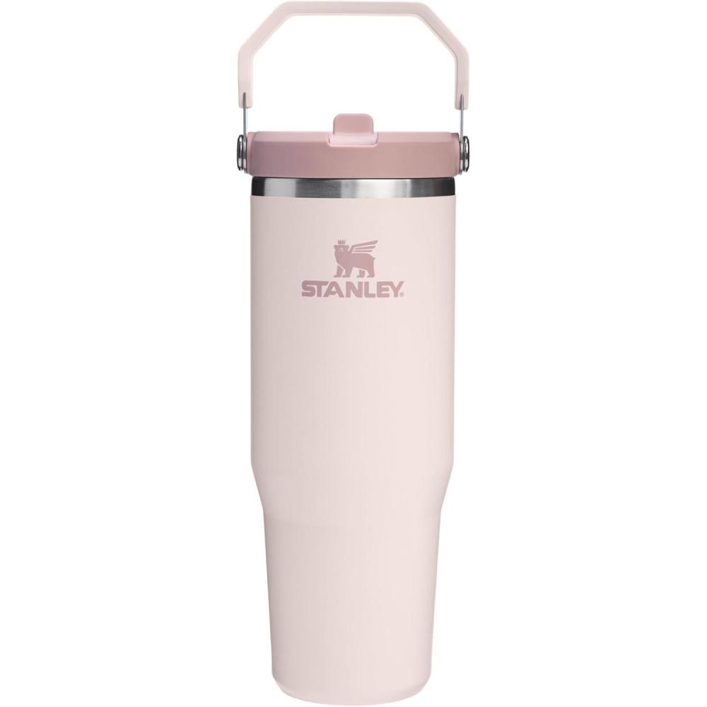imageSTANLEY IceFlow 20 Flip Straw Tumbler with Handle 30 oz  Twist On Lid and Flip Up Straw  Leak Resistant Water Bottle  Insulated Stainless Steel  BPAFree  Rose Quartz