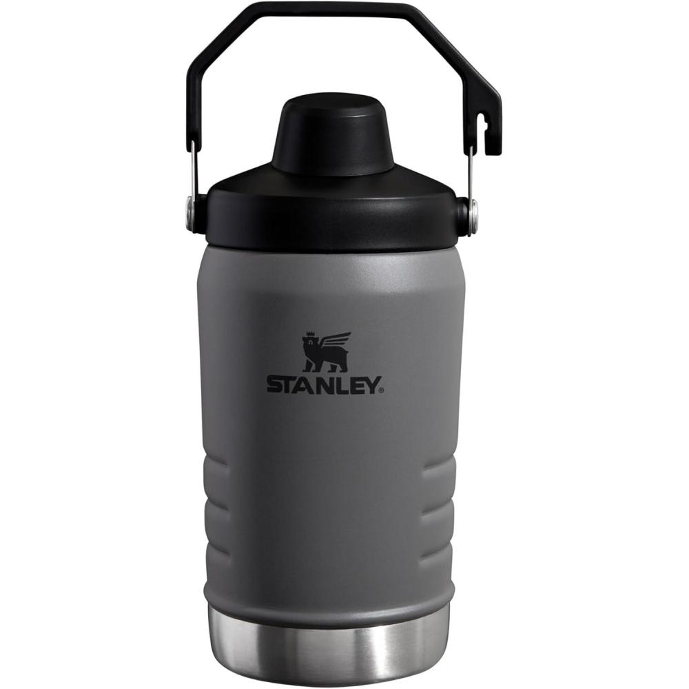 imageSTANLEY IceFlow Fast Flow Jug with Handle 40 oz  Twist On Angled Spout Lid  Leakproof for Travel and Sports  Insulated Stainless Steel  BPAFree  PolarCharcoal