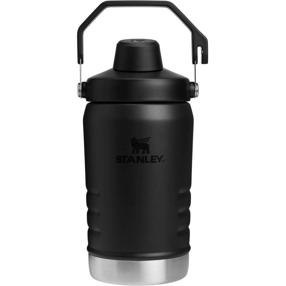 imageSTANLEY IceFlow Fast Flow Jug with Handle 40 oz  Twist On Angled Spout Lid  Leakproof for Travel and Sports  Insulated Stainless Steel  BPAFree  PolarBlack
