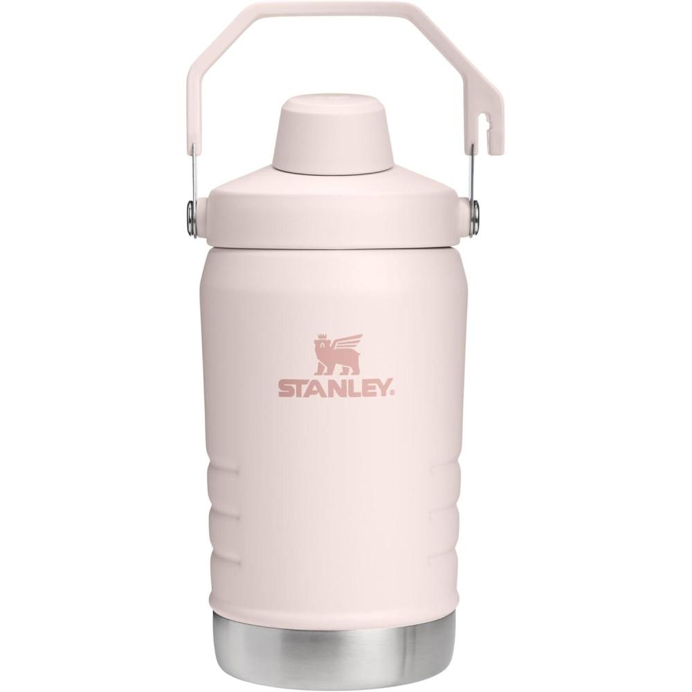 imageSTANLEY IceFlow Fast Flow Jug with Handle 40 oz  Twist On Angled Spout Lid  Leakproof for Travel and Sports  Insulated Stainless Steel  BPAFree  PolarRose Quartz 20