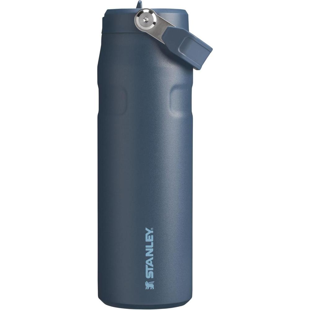 imageSTANLEY IceFlow Flip Straw 20 Water Bottle 24 OZ  BuiltIn Straw with Larger Opening  Lightweight ampamp LeakResistant  Insulated Stainless Steel  BPAFree  Navy