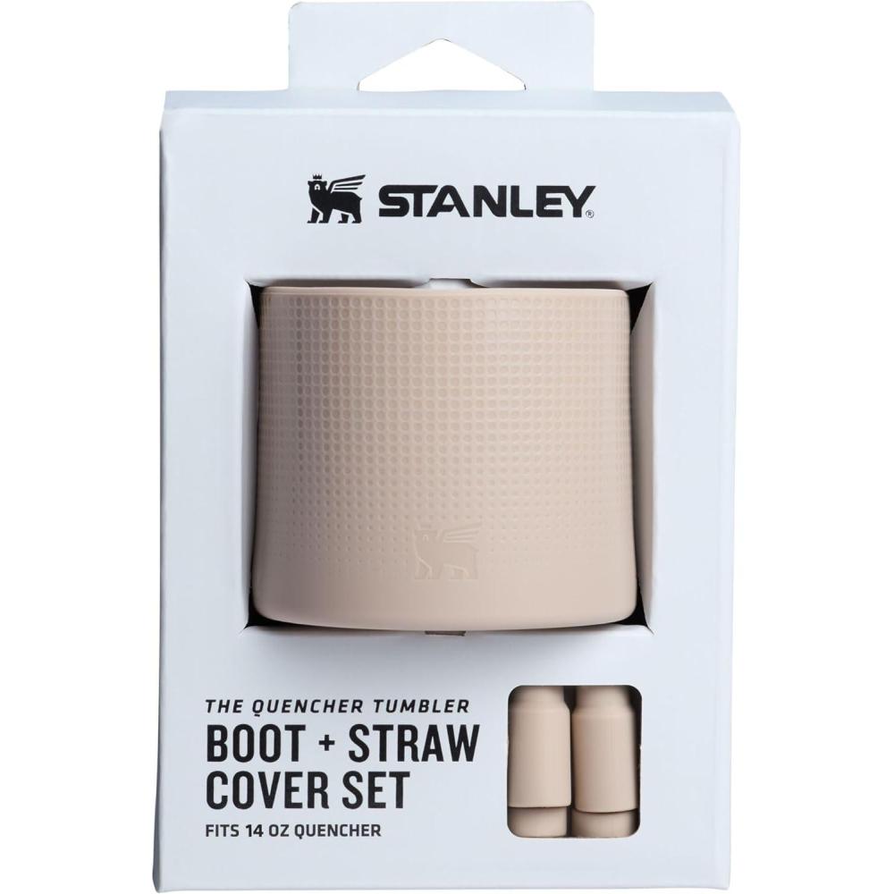 imageSTANLEY Quencher Boot and Straw Cover Cap AntiSlip Silicone Protector for Tumbler with Handle Accessory Set for Stainless Steel Drinking Cup BPAFreeSand