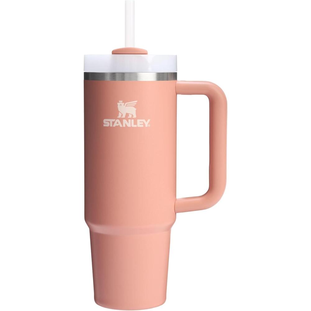 imageSTANLEY Quencher H20 Tumbler with Handle and Straw 30 oz  Flowstate 3Position Lid  Cup Holder Compatible for Travel  Insulated Stainless Steel Cup  BPAFree  Rose Quartz 20Exclusive Sienna